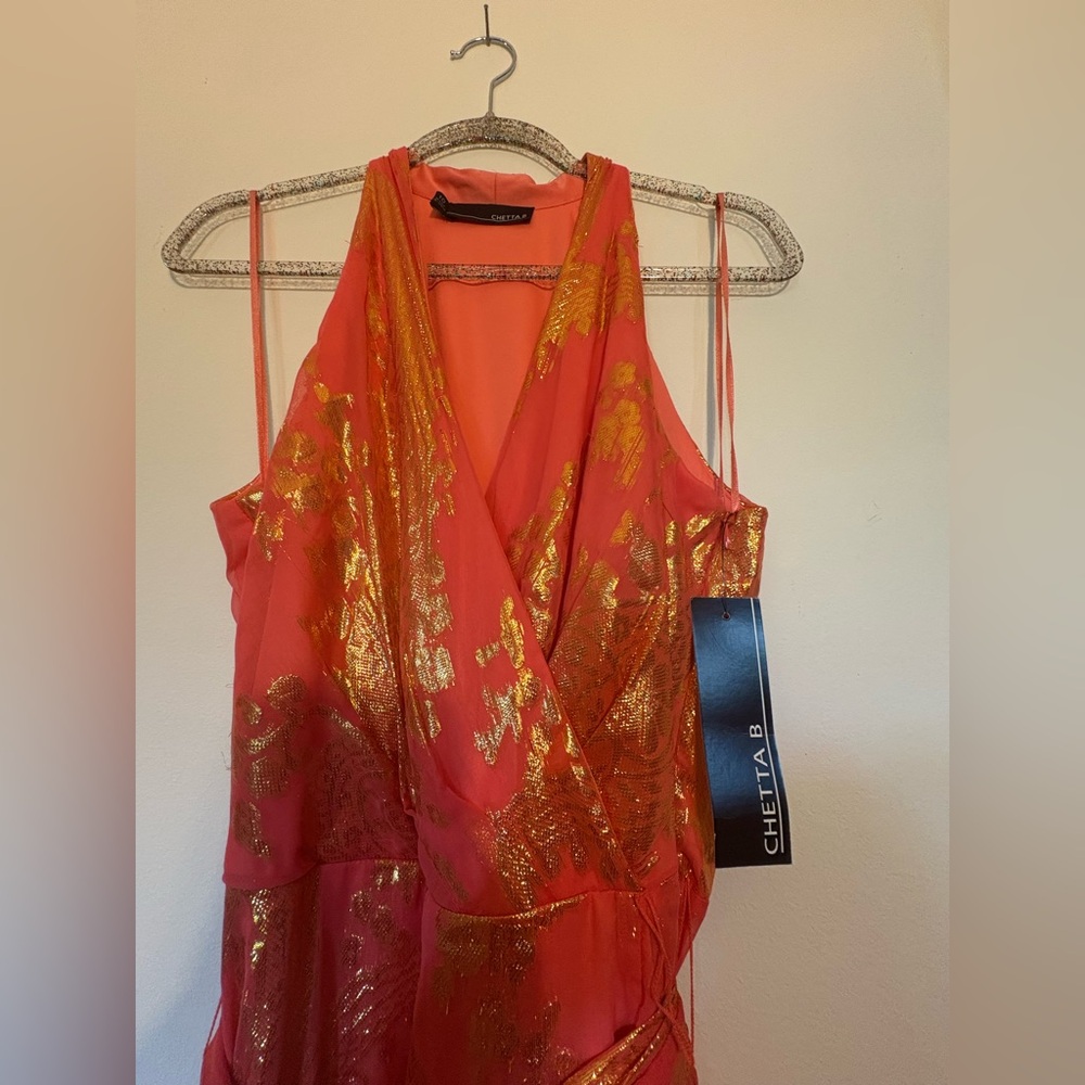Cheeta B party maxi gold orange size -10 NWT